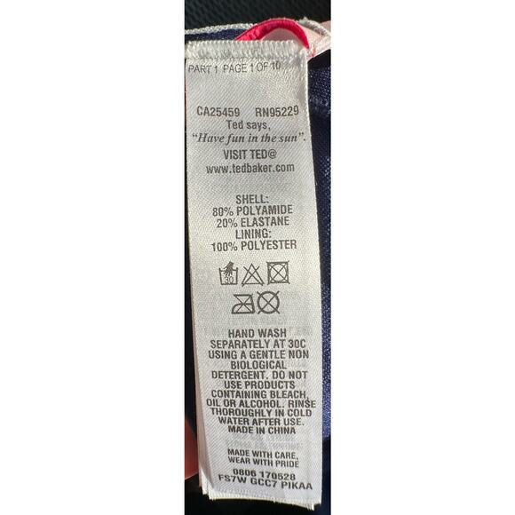 Ted Baker Halter Swimsuit One Piece Navy Size '2' US Small 4/6 New with tags - Picture 6 of 6